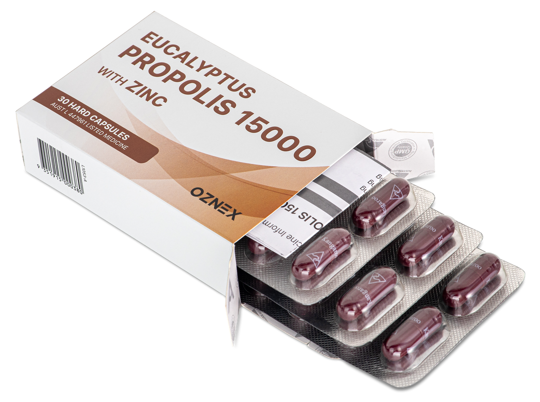 OZNEX EUCALYPTUS PROPOLIS 15000 WITH ZINC 120 CAPSULES