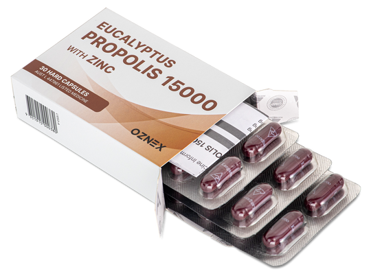 OZNEX EUCALYPTUS PROPOLIS 15000 WITH ZINC 120 CAPSULES